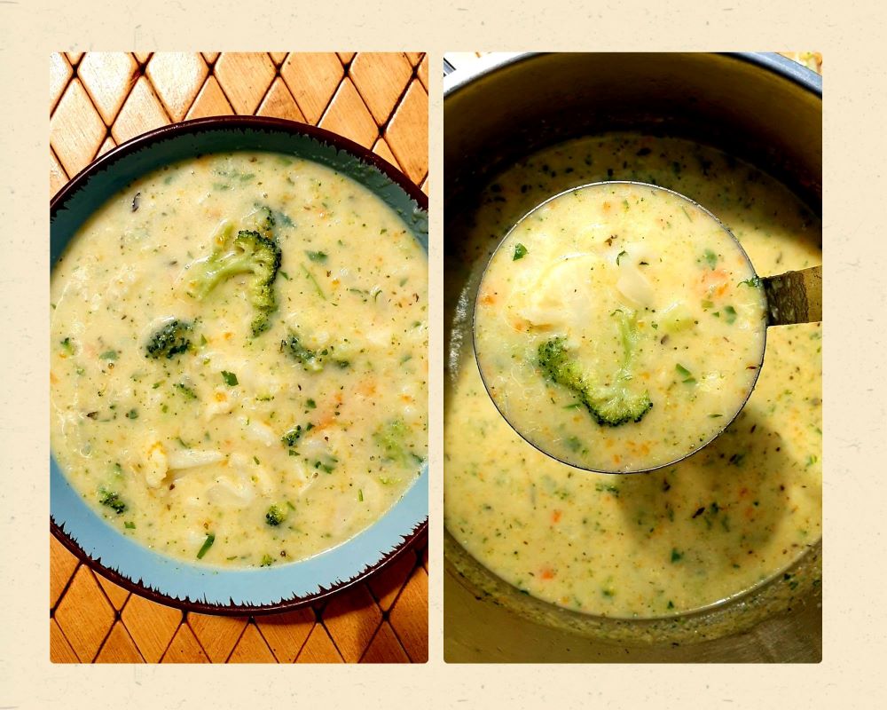 zupa z brokułem i kalafiorem