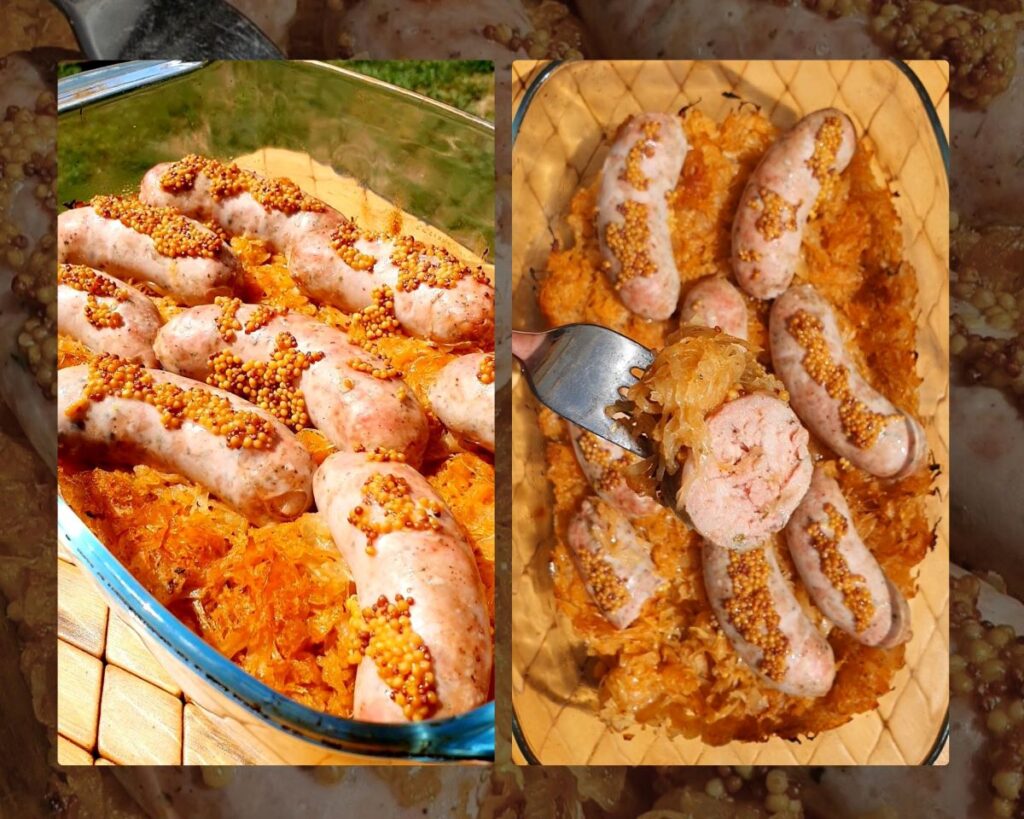 pieczona-biala-kielbasa-z-kapusta-kiszona