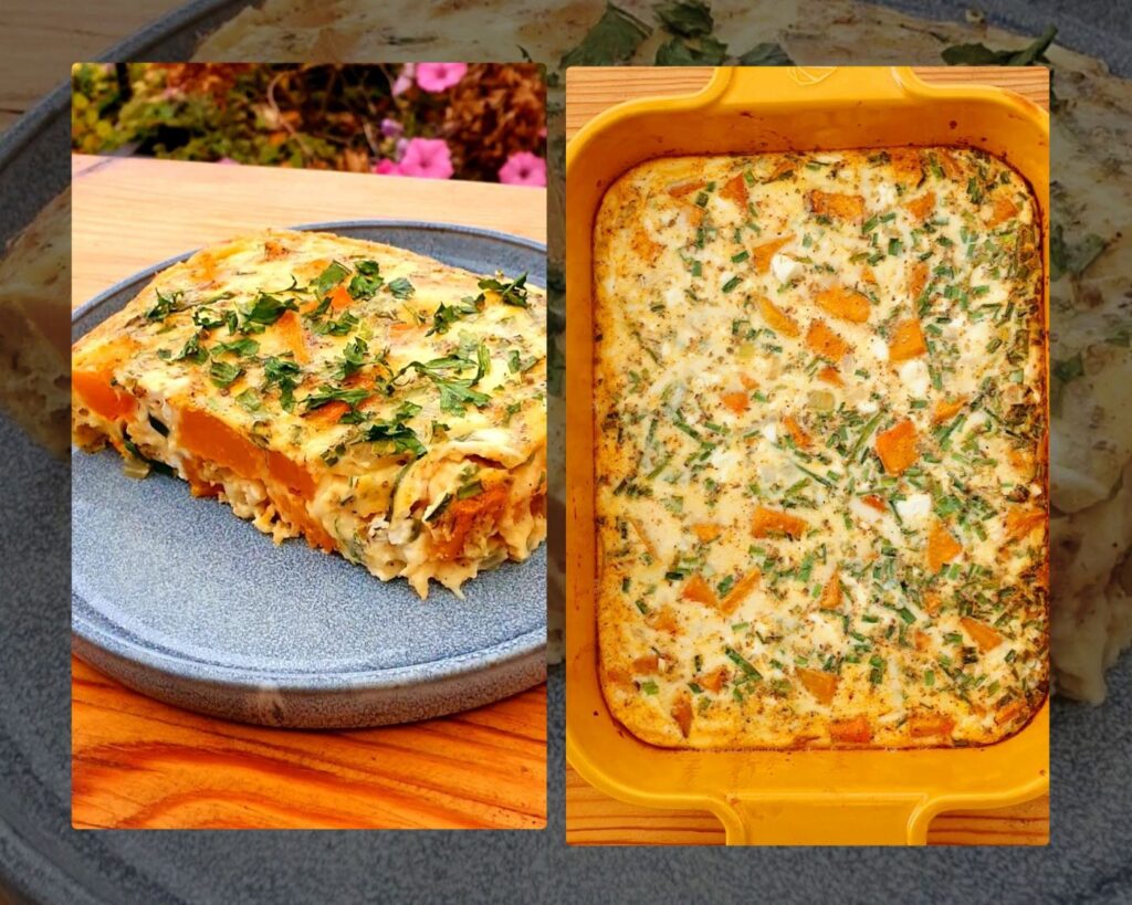 frittata z dynią i fetą