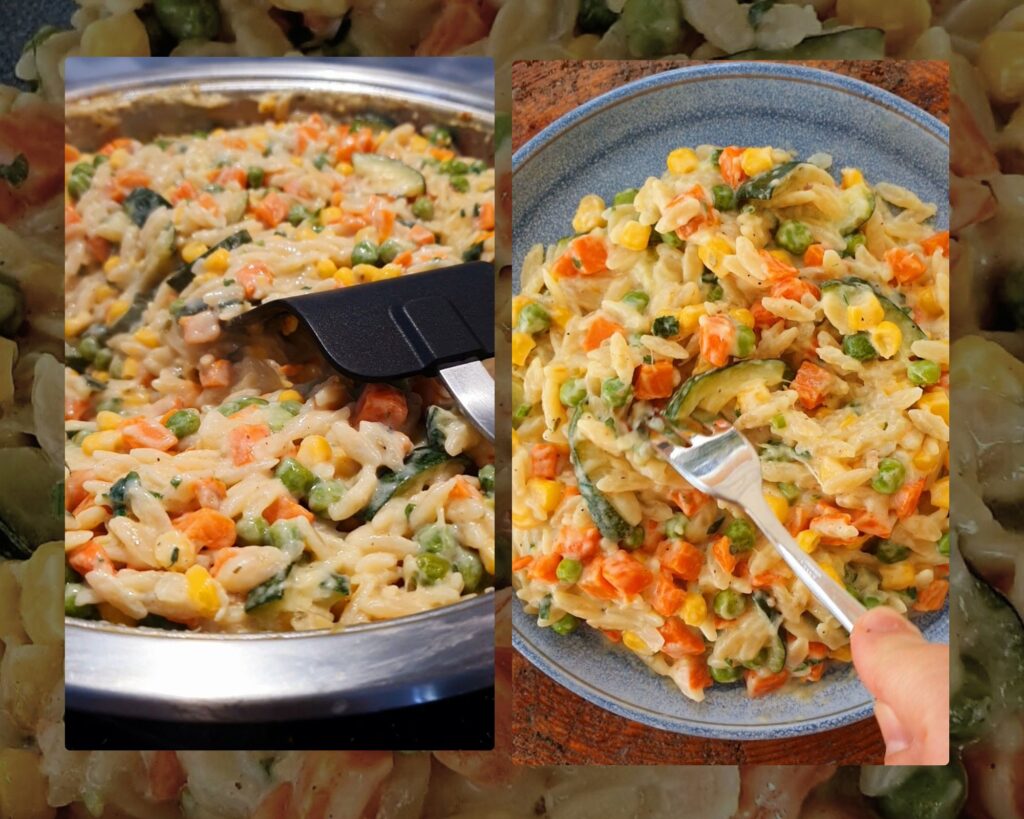 makaron orzo z warzywami