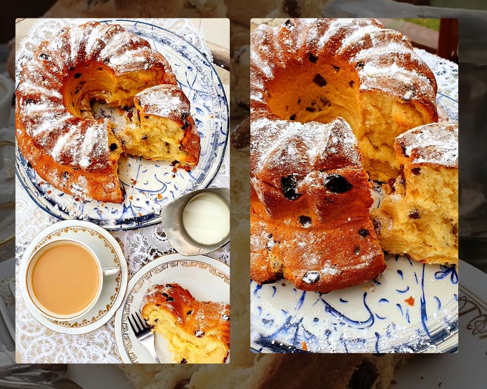 babka drożdżowa z rodzynkami
