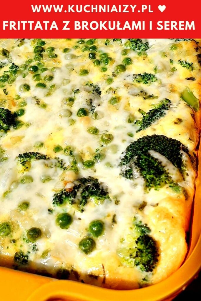 frittata z brokułami i groszkiem