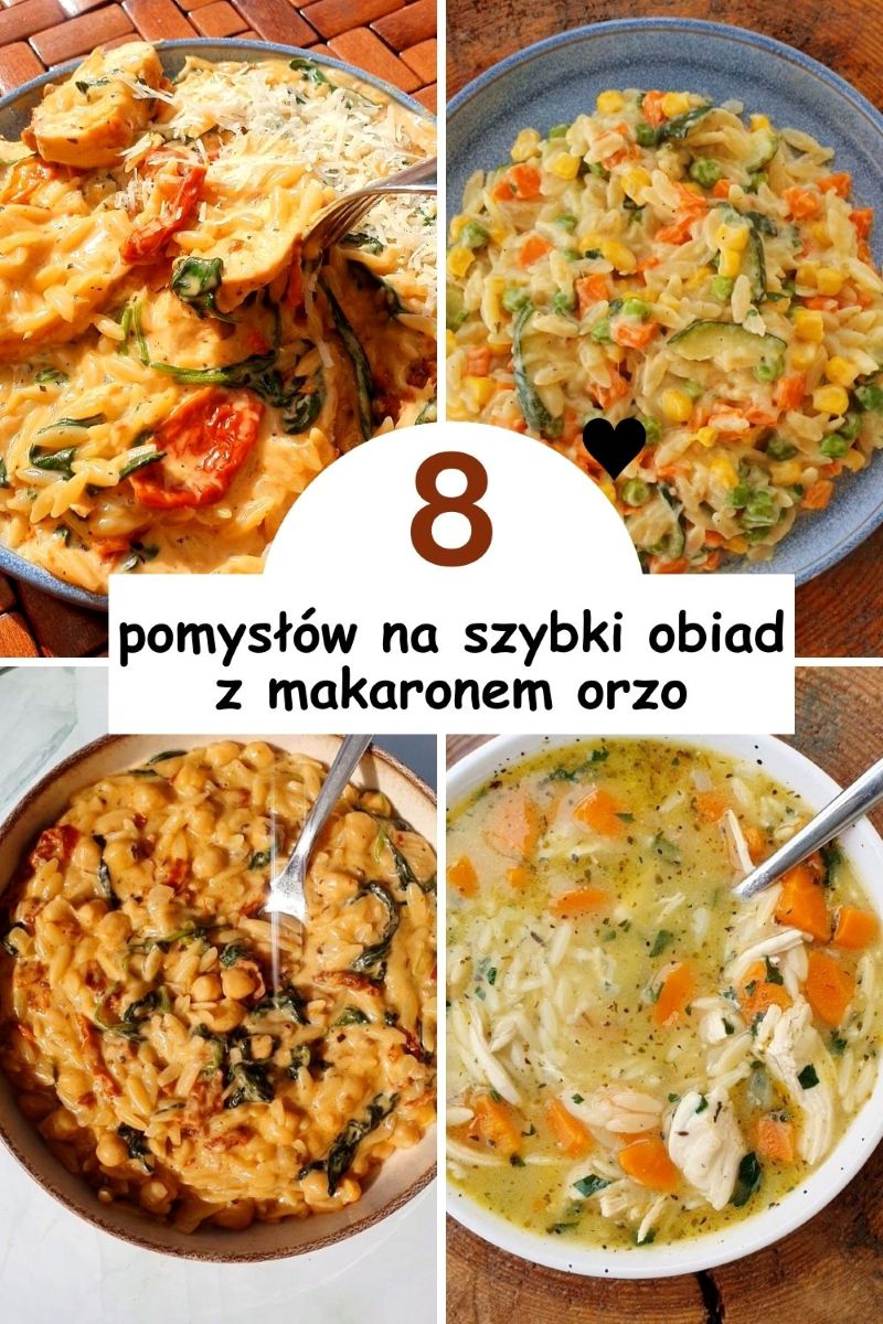 obiad z makaronem orzo