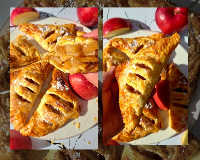 ciasto francuskie z jabłkami prażonymi