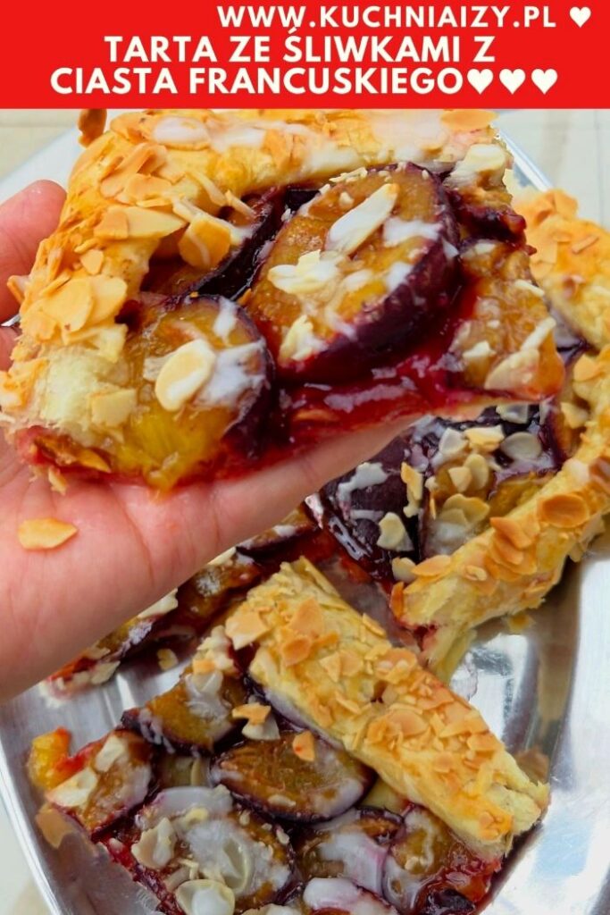 tarta ze śliwkami z ciasta francuskiego