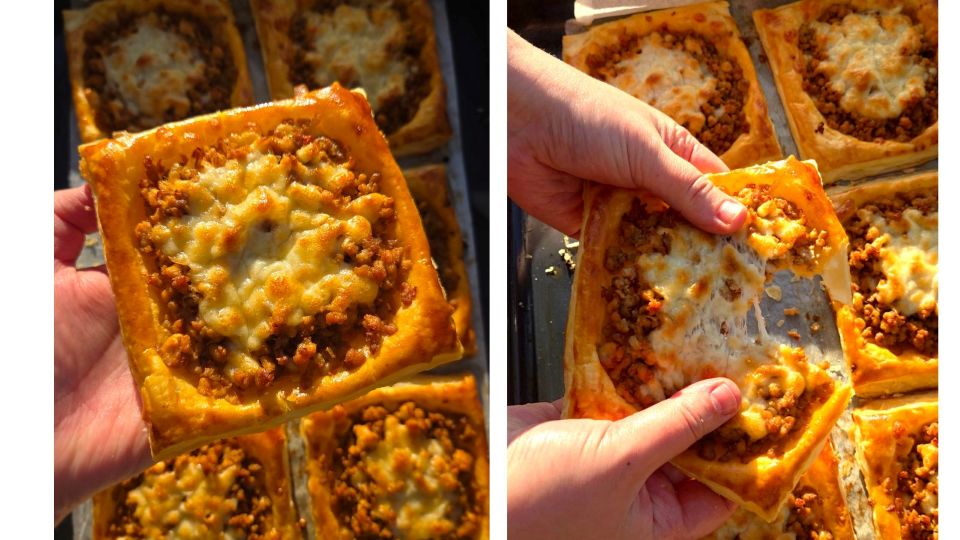 ciasto francuskie z mięsem mielonym