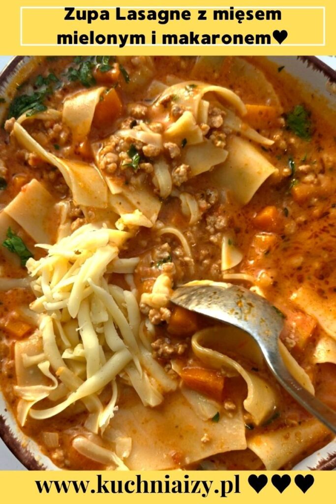 zupa lasagne z mięsem mielonym