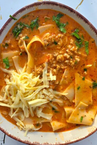 zupa lasagne z mięsem mielonym