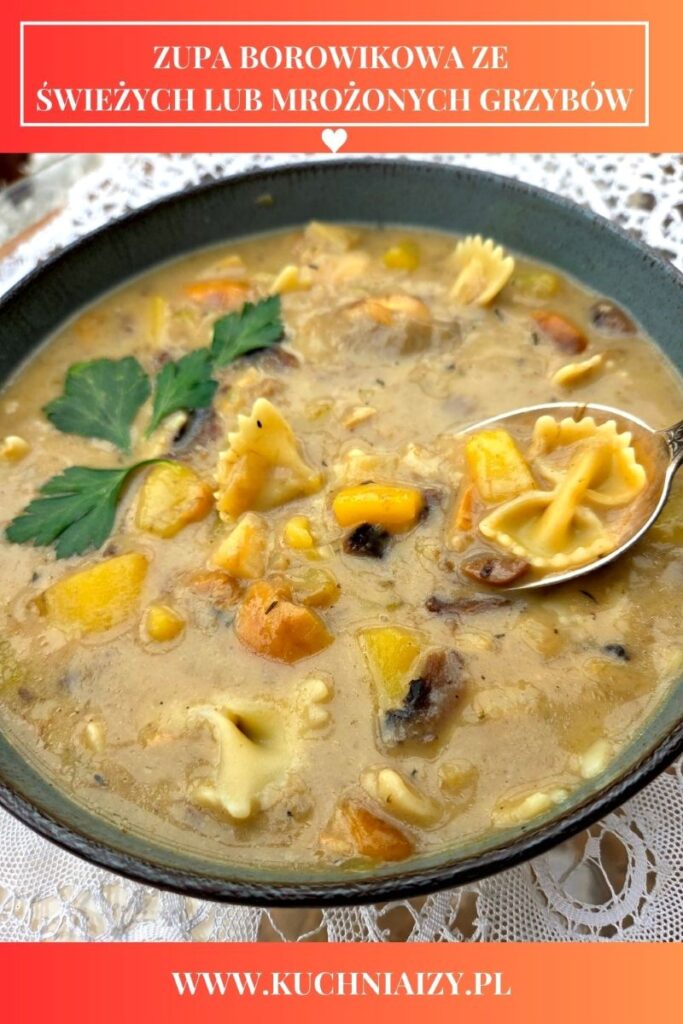 zupa z mrożonych borowików