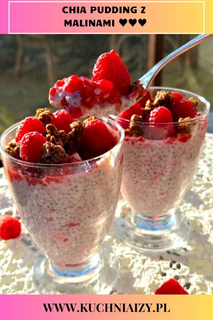 chia pudding z malinami