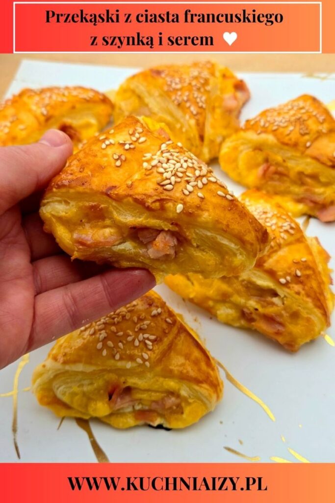 ciasto francuskie z szynką i serem