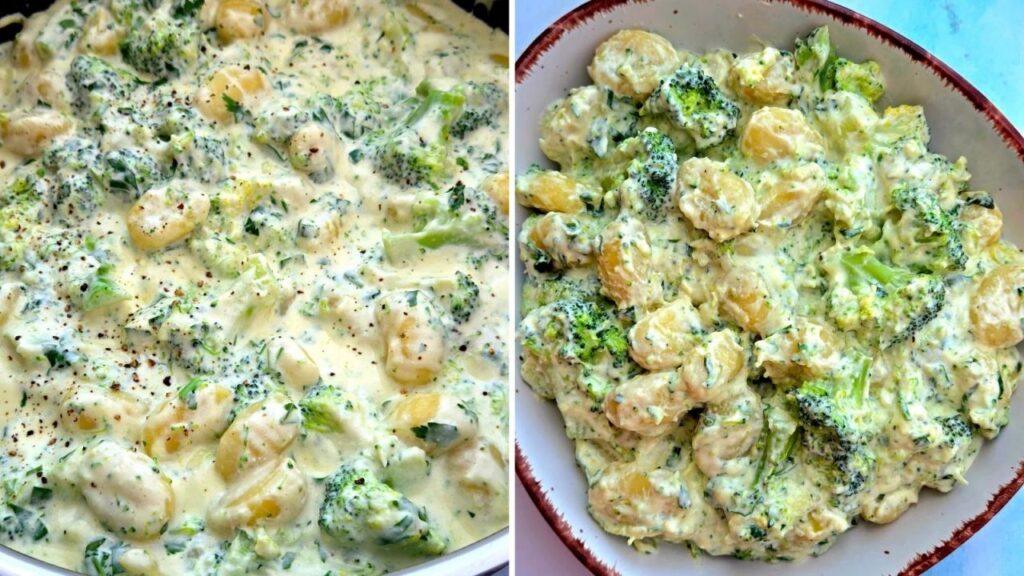 gnocchi z brokułami...