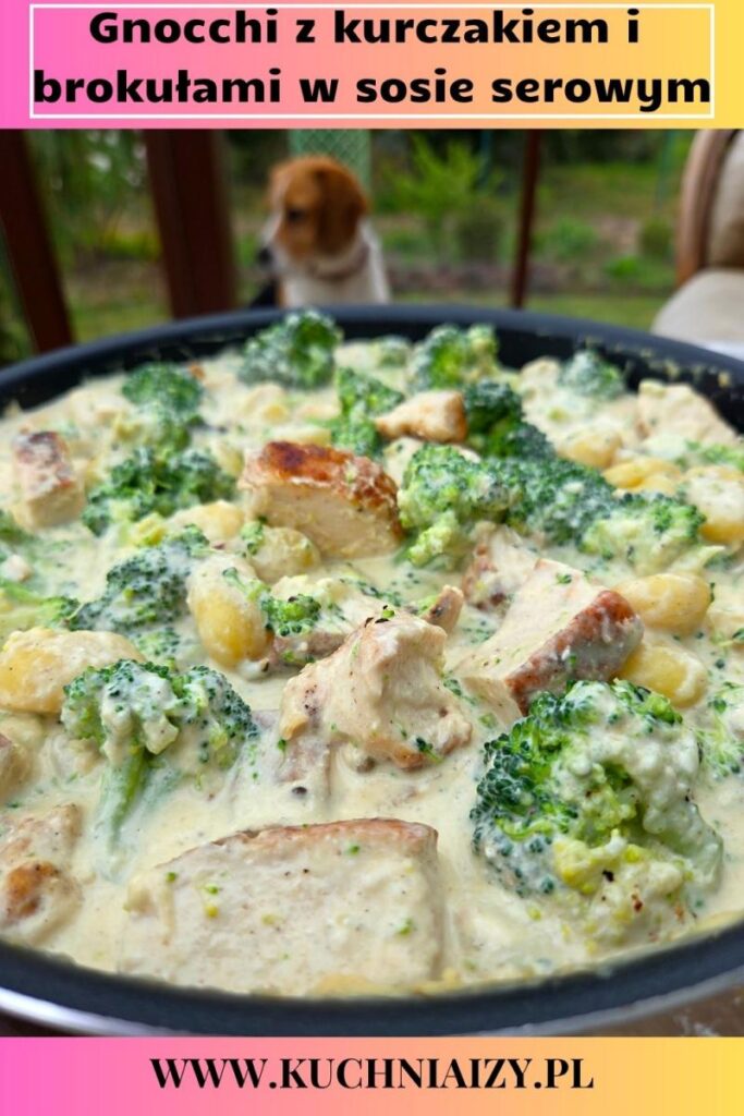 gnocchi z kurczakiem i brokułami w sosie