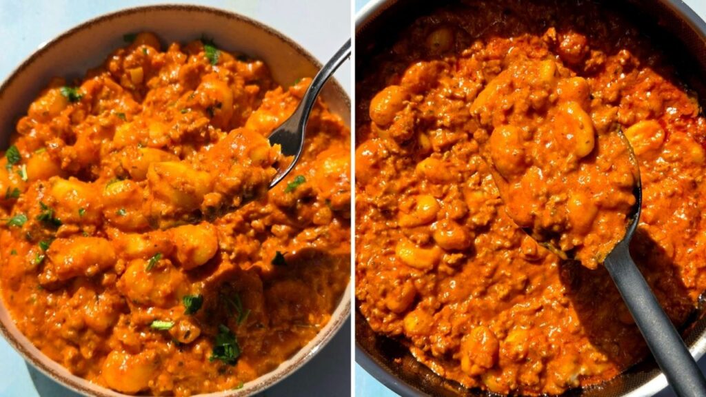 gnocchi z mięsem mielonym w sosie