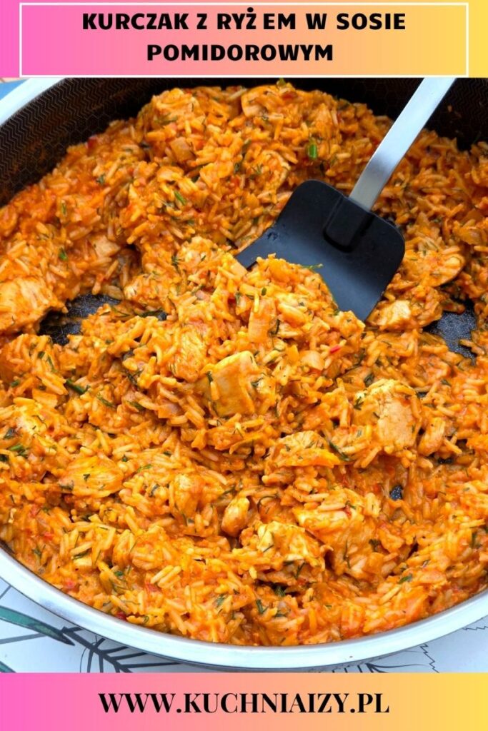 kurczak z ryżem w sosie pomidorowo - śmietanowym