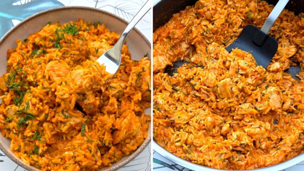 kurczak z ryżem w sosie pomidorowym