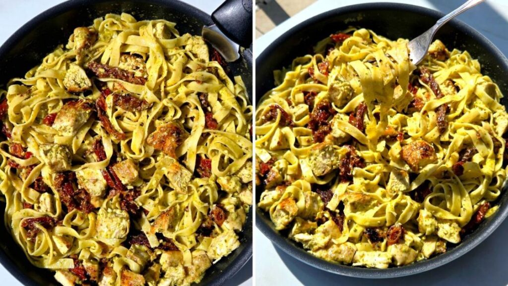 makaron z kurczakiem i pesto