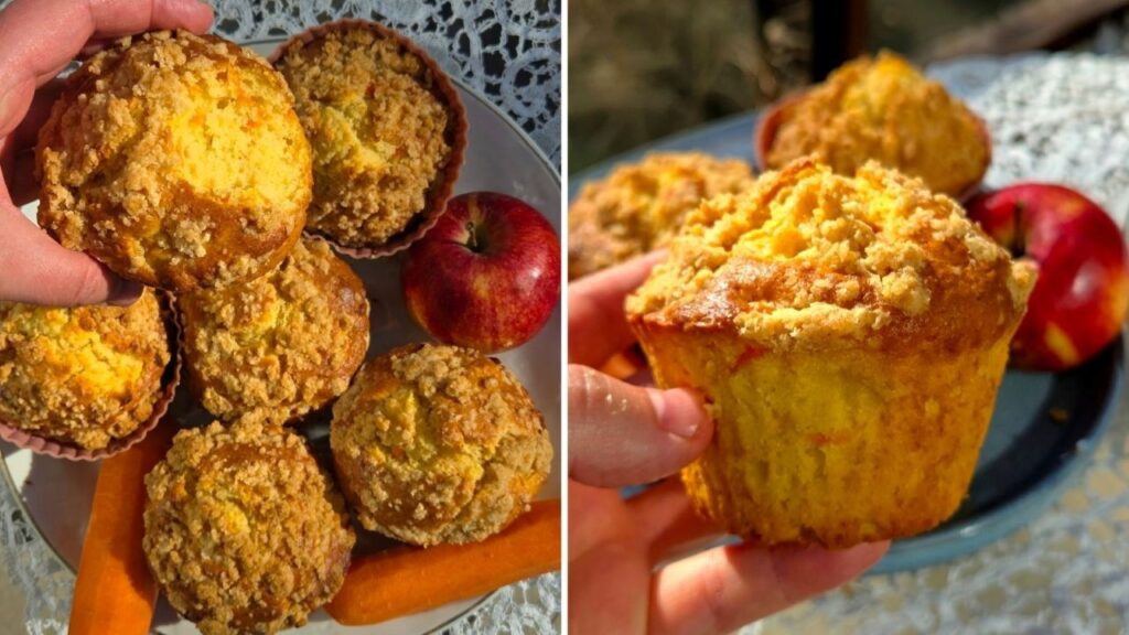 muffinki z marchewką i jabłkiem