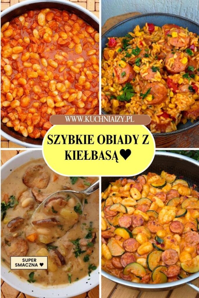 obiad z kiełbasą