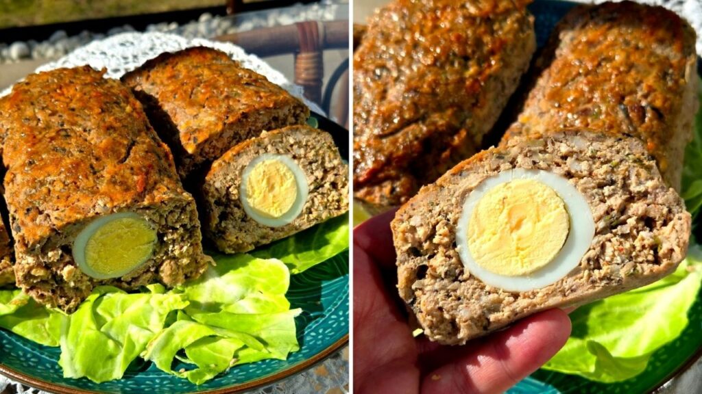 pieczeń rzymska z jajkiem i pieczarkami