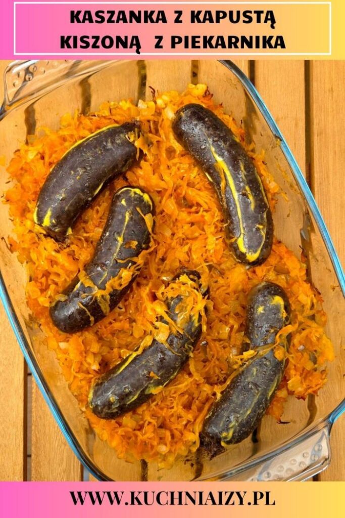 pieczona kaszanka z kiszoną kapustą