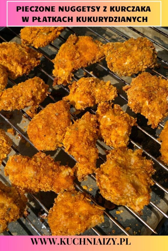 pieczone nuggetsy kurczaka w panierce z płatków kukurydzianych