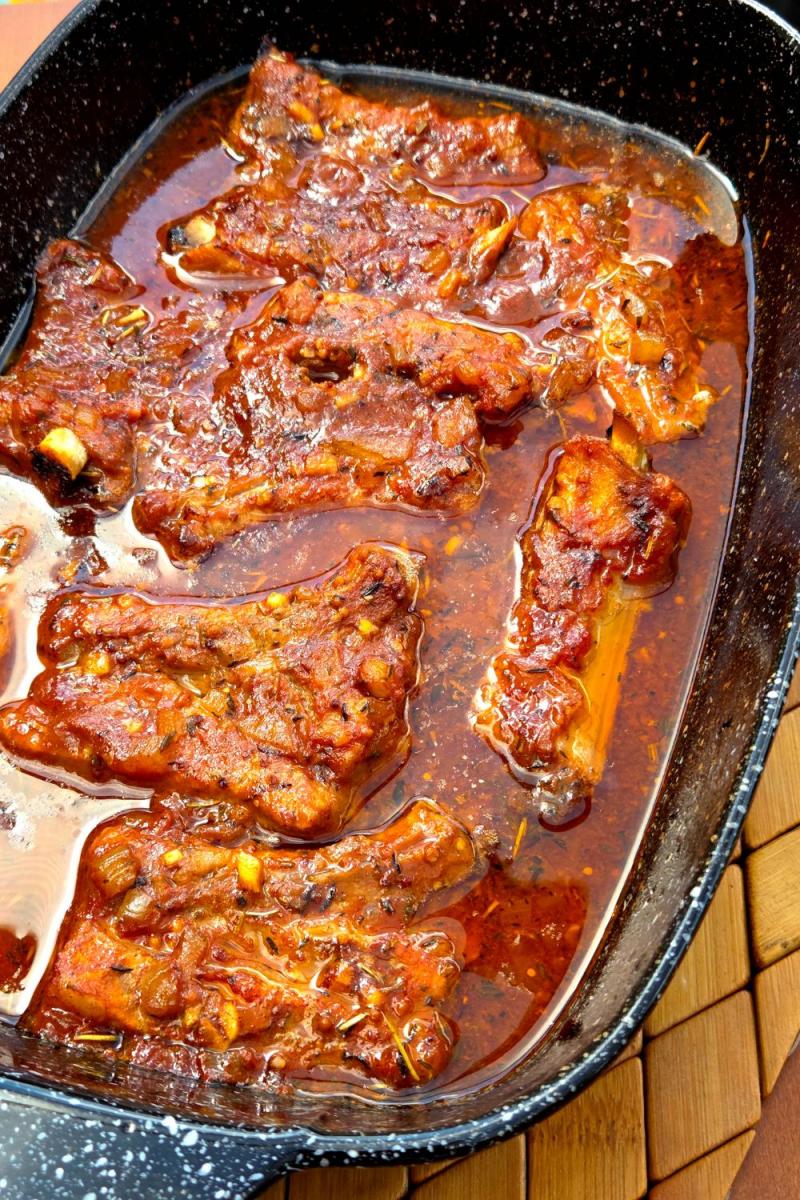 pieczone żeberka w marynacie miodowej