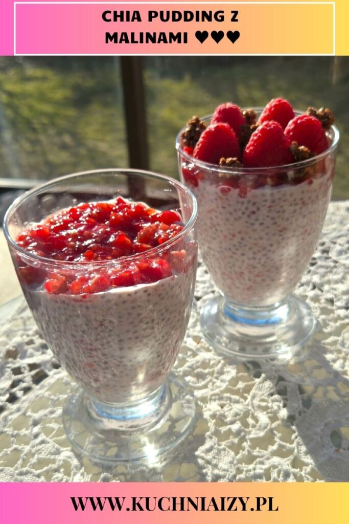 pudding chia malinowe