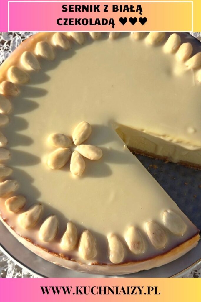 sernik z sera z wiaderka z białą czekoladą