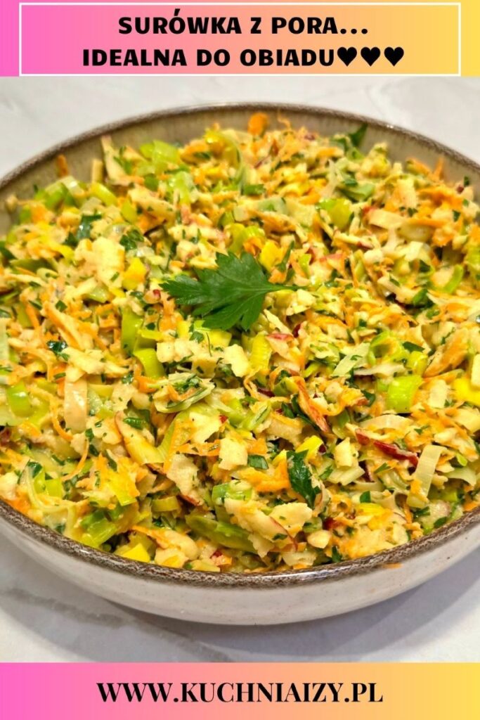 surówka z pora i jabłka