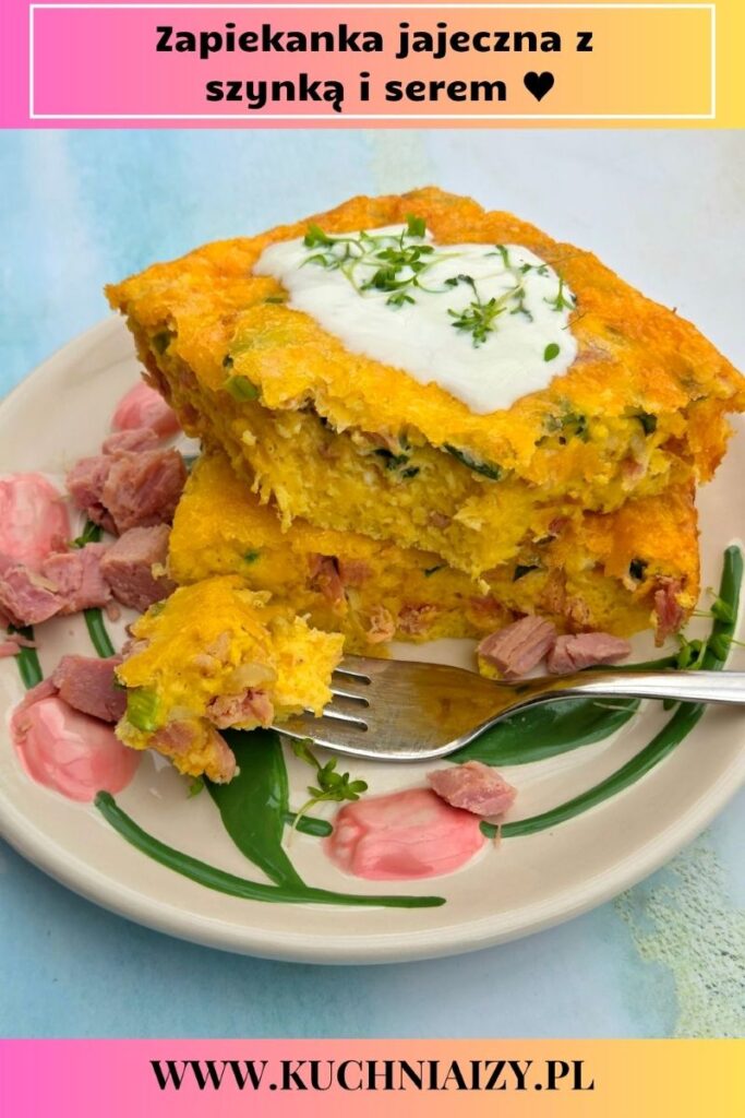 zapiekanka jajeczna z szynką i serem