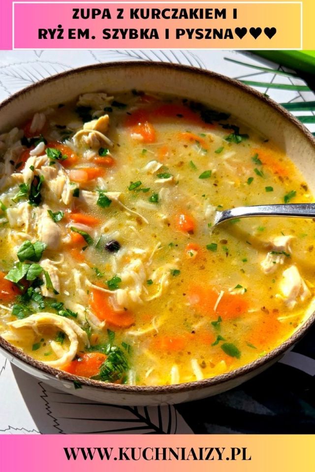 zupa z kurczakiem i ryżem na rosole