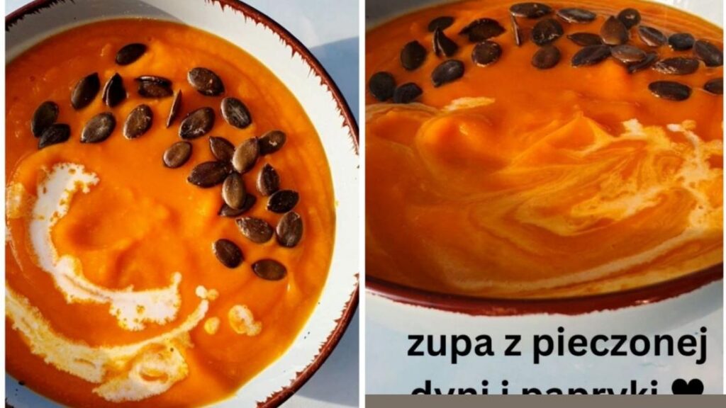zupa z pieczonej dyni i papryki